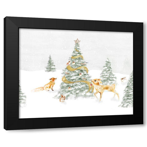 Woodland Christmas I Black Modern Wood Framed Art Print with Double Matting by Gaynor, Janice