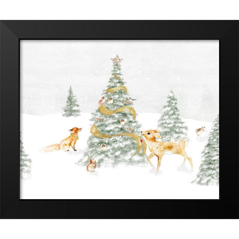 Woodland Christmas I Black Modern Wood Framed Art Print by Gaynor, Janice