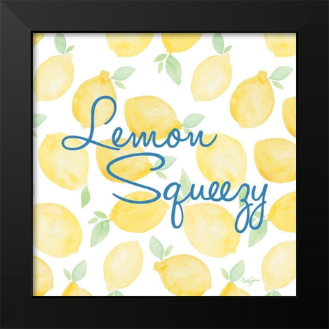 Lemon Squeezy Black Modern Wood Framed Art Print by James, Nola