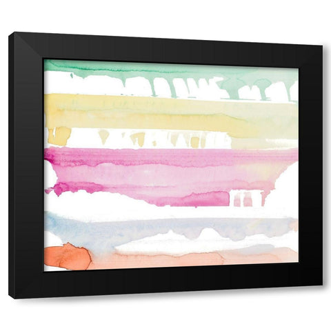 Watercolor Rainbow Abstract Black Modern Wood Framed Art Print with Double Matting by Bryant, Susan