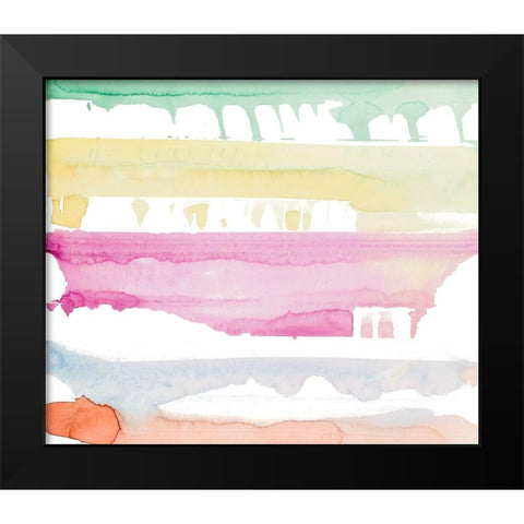 Watercolor Rainbow Abstract Black Modern Wood Framed Art Print by Bryant, Susan
