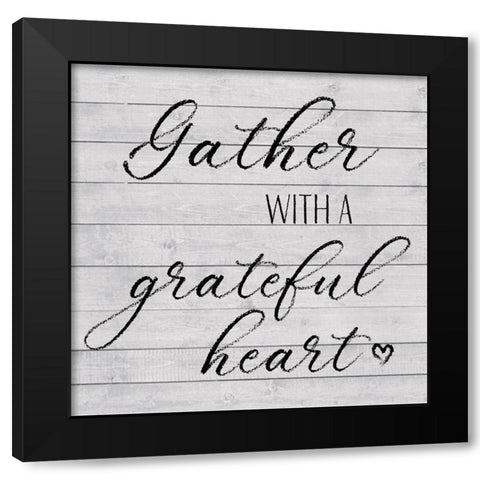 Grateful Heart Black Modern Wood Framed Art Print by Metz, Andi