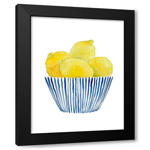 Bowl of Lemons II Black Modern Wood Framed Art Print by Loreth, Lanie