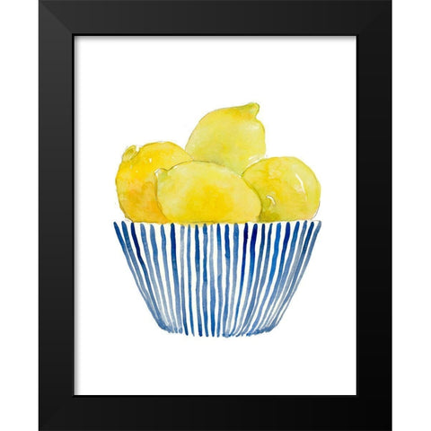 Bowl of Lemons II Black Modern Wood Framed Art Print by Loreth, Lanie