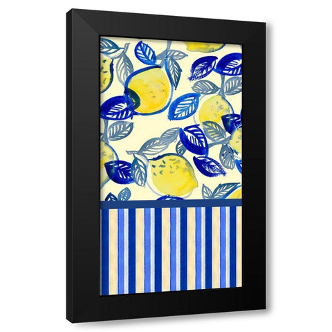 Lemon Panel with Stripe Black Modern Wood Framed Art Print by Loreth, Lanie