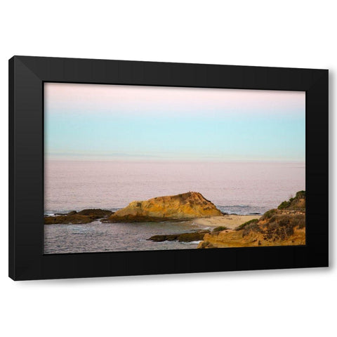Rocky Shoreline At Dusk Black Modern Wood Framed Art Print by Mansfield, Kathy