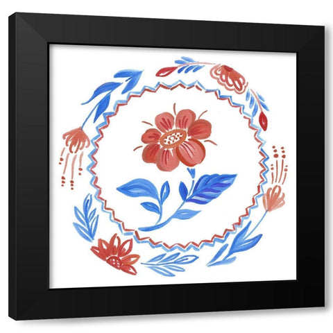 Provence Floral II Black Modern Wood Framed Art Print with Double Matting by Del Sol, Ani