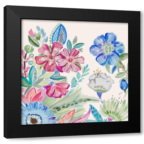 Spring Flower Garden III Black Modern Wood Framed Art Print by Del Sol, Ani