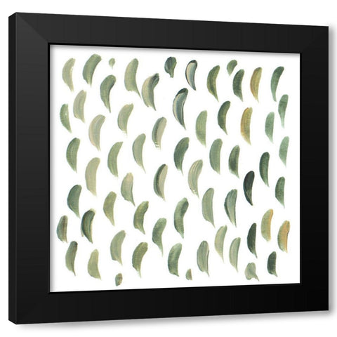Green Down Dash Pattern Black Modern Wood Framed Art Print with Double Matting by Del Sol, Ani