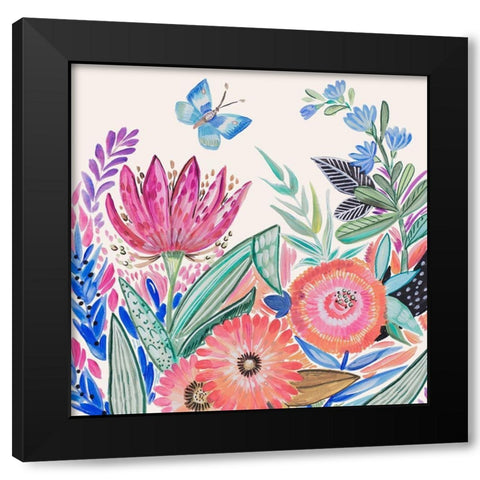 Spring Flower Garden IV Black Modern Wood Framed Art Print by Del Sol, Ani