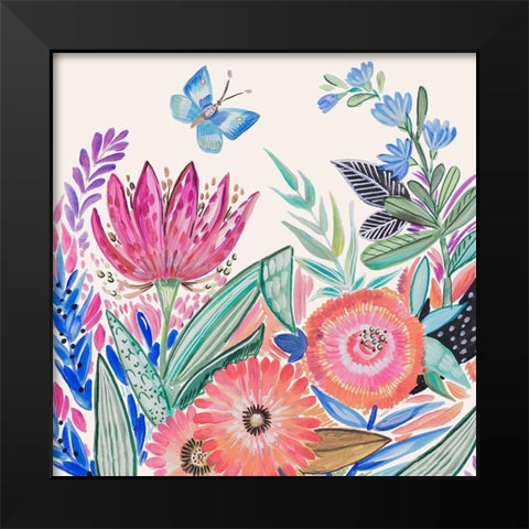 Spring Flower Garden IV Black Modern Wood Framed Art Print by Del Sol, Ani