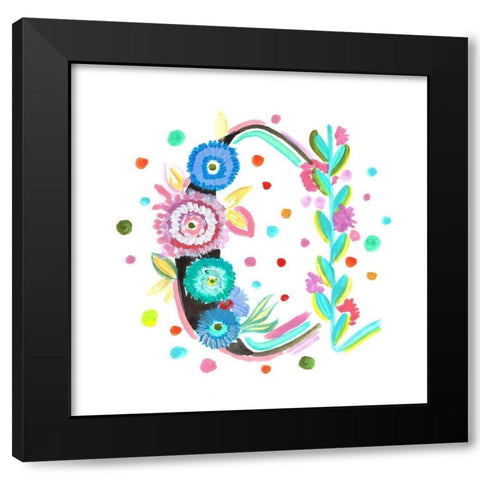 Monogram C Black Modern Wood Framed Art Print by Del Sol, Ani