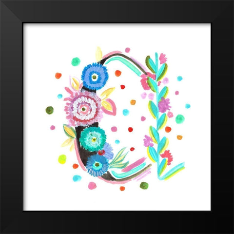 Monogram C Black Modern Wood Framed Art Print by Del Sol, Ani