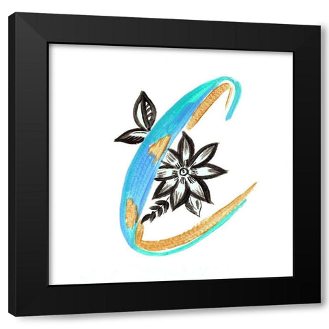 Monogram C (II) Black Modern Wood Framed Art Print by Del Sol, Ani