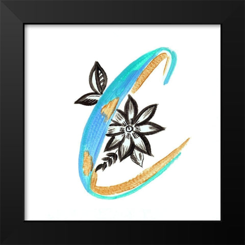 Monogram C (II) Black Modern Wood Framed Art Print by Del Sol, Ani