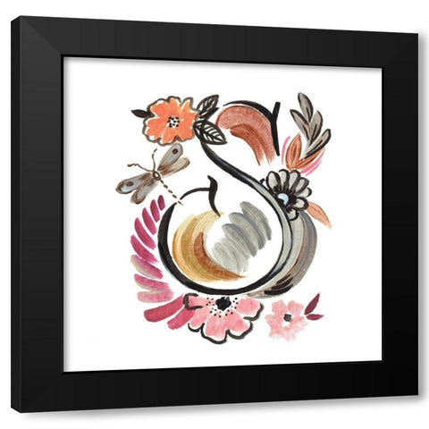 Monogram S (III) Black Modern Wood Framed Art Print with Double Matting by Del Sol, Ani