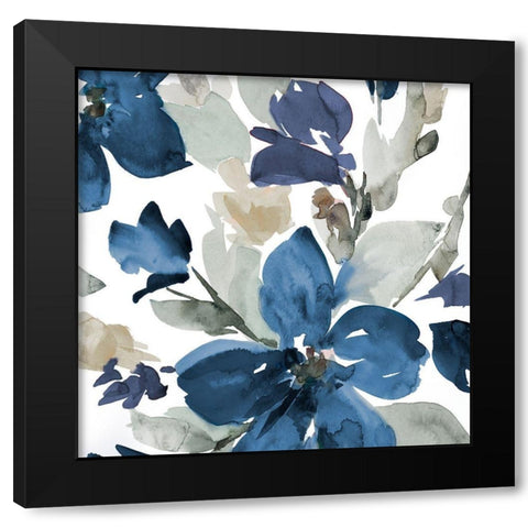 Glorious Blue Blooms II Black Modern Wood Framed Art Print by Loreth, Lanie