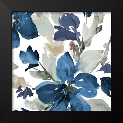 Glorious Blue Blooms II Black Modern Wood Framed Art Print by Loreth, Lanie