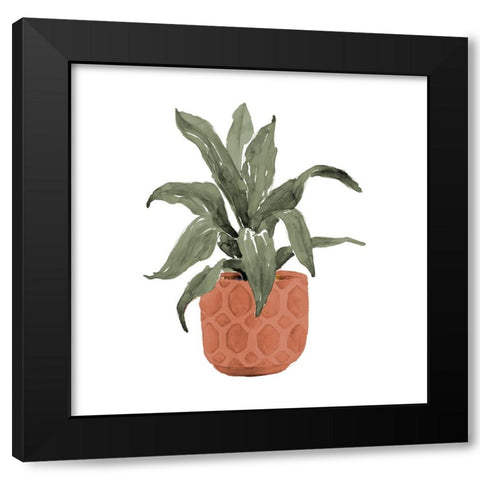 Plant In Terracotta Pot I Black Modern Wood Framed Art Print with Double Matting by Loreth, Lanie