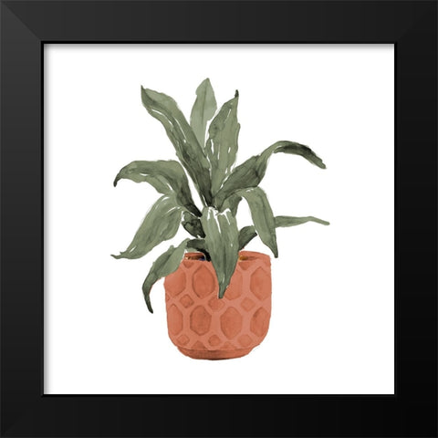 Plant In Terracotta Pot I Black Modern Wood Framed Art Print by Loreth, Lanie