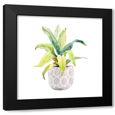 Plant in Decorative Pot I Black Modern Wood Framed Art Print with Double Matting by Loreth, Lanie