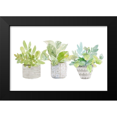 Decorative Plant Trio II Black Modern Wood Framed Art Print by Loreth, Lanie