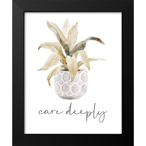 Care Deeply Black Modern Wood Framed Art Print by Loreth, Lanie