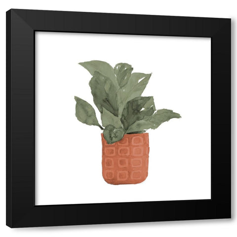 Plant In Terracotta  Pot II Black Modern Wood Framed Art Print by Loreth, Lanie