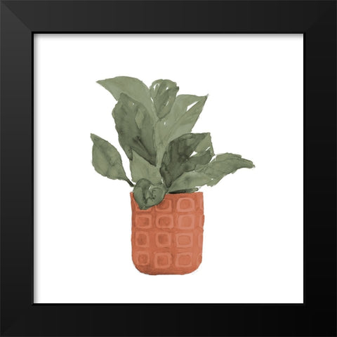Plant In Terracotta  Pot II Black Modern Wood Framed Art Print by Loreth, Lanie