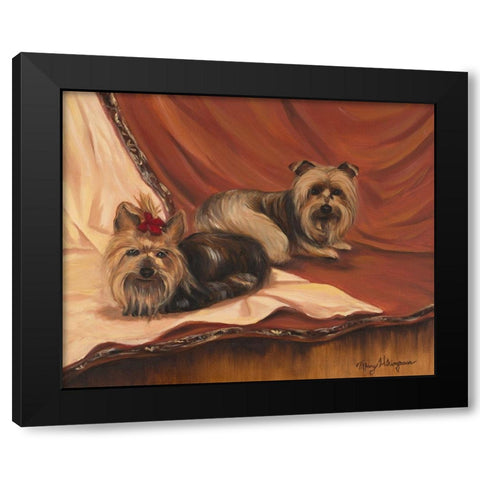 Terrier Couple Black Modern Wood Framed Art Print with Double Matting by Hakimipour, Tiffany