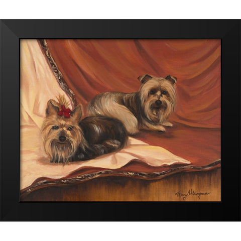 Terrier Couple Black Modern Wood Framed Art Print by Hakimipour, Tiffany