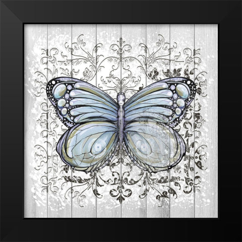 Decorative Butterfly I Black Modern Wood Framed Art Print by Diannart