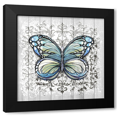 Decorative Butterfly IV Black Modern Wood Framed Art Print by Diannart