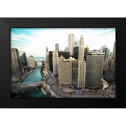 Chicago Skyline Black Modern Wood Framed Art Print by Bill Carson Photography