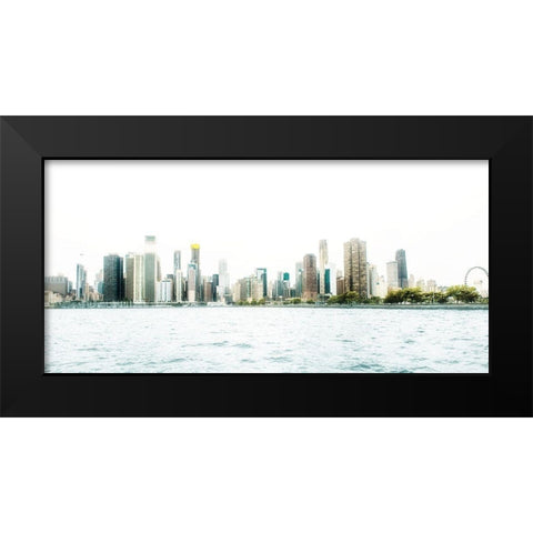 Chicago Coastline Black Modern Wood Framed Art Print by Bill Carson Photography
