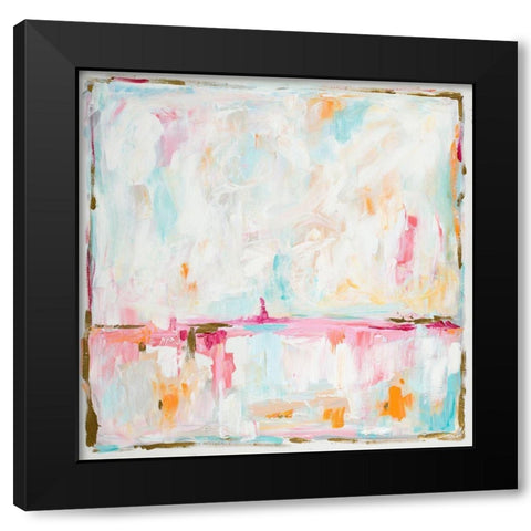 Cotton Candy Cloud Black Modern Wood Framed Art Print by Hewitt, L.