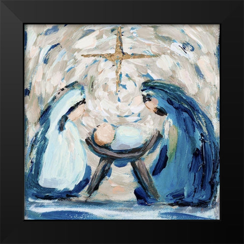 Let Us Adore Him Black Modern Wood Framed Art Print by Hewitt, L.