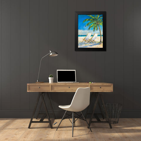 Beach View Black Modern Wood Framed Art Print by DeRice, Julie