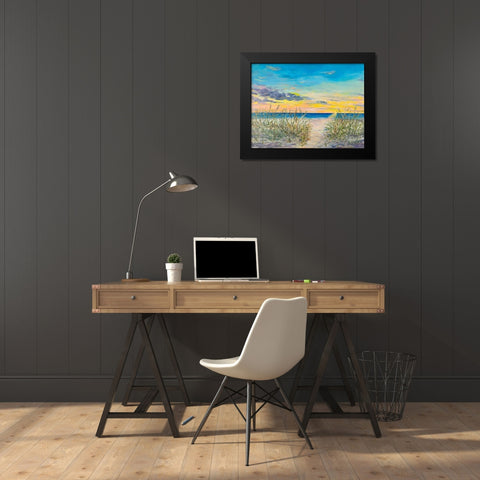 Grassy Beaches Black Modern Wood Framed Art Print by DeRice, Julie
