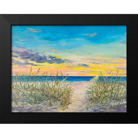 Grassy Beaches Black Modern Wood Framed Art Print by DeRice, Julie