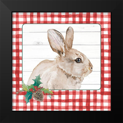 Red Plaid Woodland I Black Modern Wood Framed Art Print by Pinto, Patricia