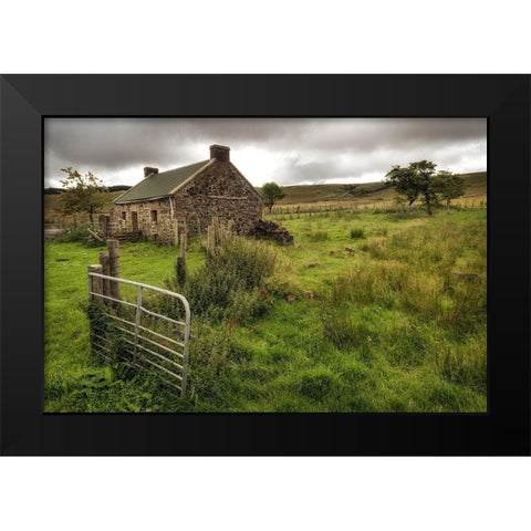Once at Home Black Modern Wood Framed Art Print by Amos, Andy