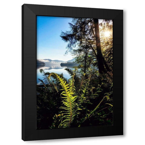 Lake Side View Black Modern Wood Framed Art Print by Amos, Andy