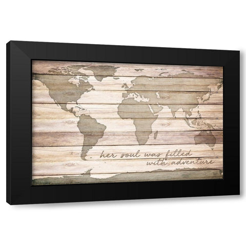 Filled with Adventure Black Modern Wood Framed Art Print by SD Graphics Studio
