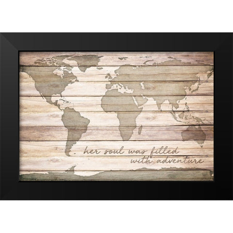 Filled with Adventure Black Modern Wood Framed Art Print by SD Graphics Studio