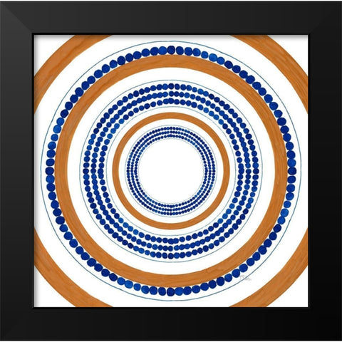 Italian Dotted Circle Tile Black Modern Wood Framed Art Print by Pinto, Patricia