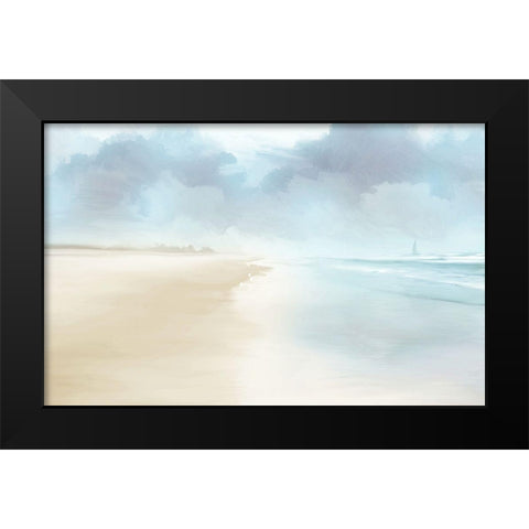 Sails In The Distance Black Modern Wood Framed Art Print by Meneely, Dan