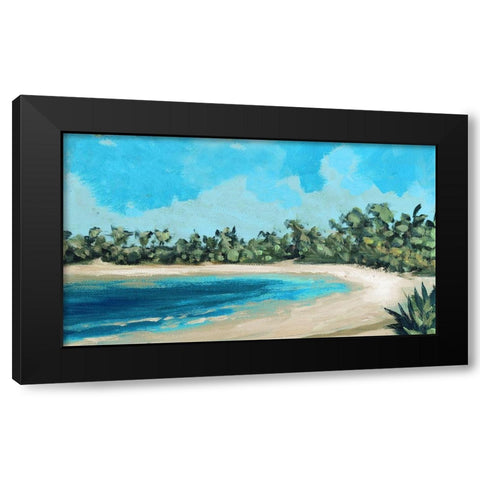 Beach Shore Black Modern Wood Framed Art Print by Meneely, Dan