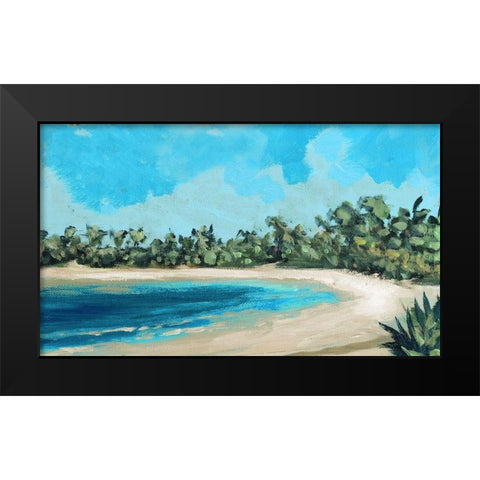 Beach Shore Black Modern Wood Framed Art Print by Meneely, Dan