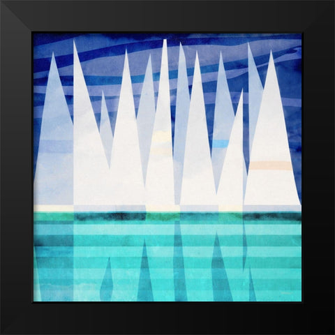 Sailing Day I Black Modern Wood Framed Art Print by Meneely, Dan